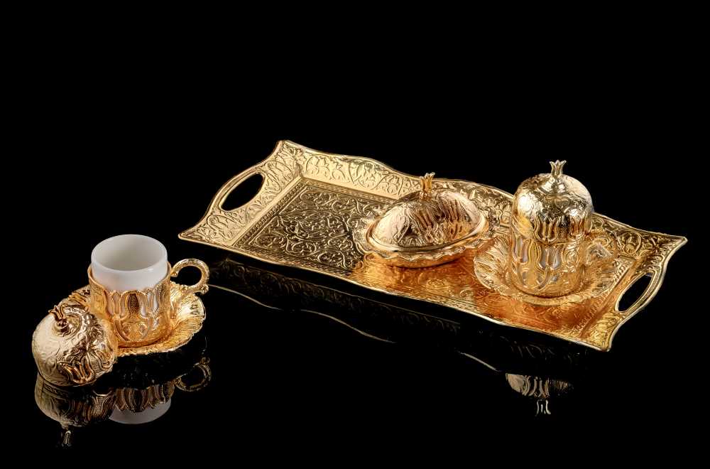 2'li Lale Dikdörtgen Kahve Seti